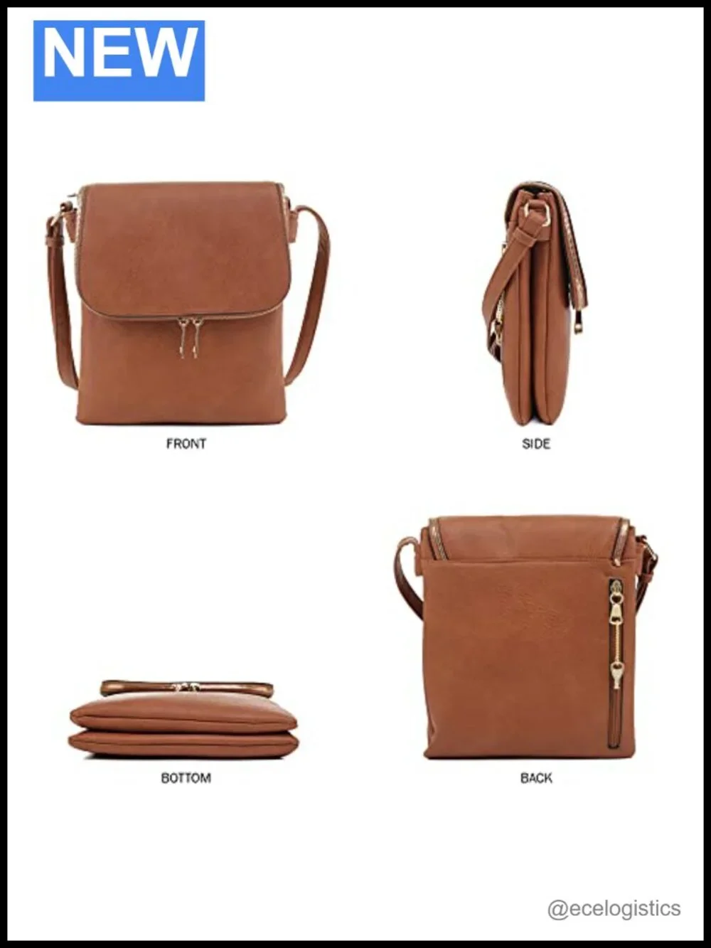 Concealed Carry Crossbody Bag with Lock & Key - Vegan PU Leather